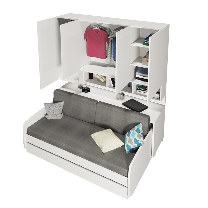 Multimo Compact Sofa and Wall Twin Murphy Bed Wayfair.ca